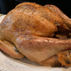 Roasted turkey on a white platter